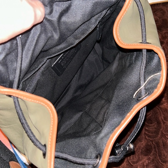 Coach Track Colorblock Leather Backpack Green Brown. - Picture 4 of 11